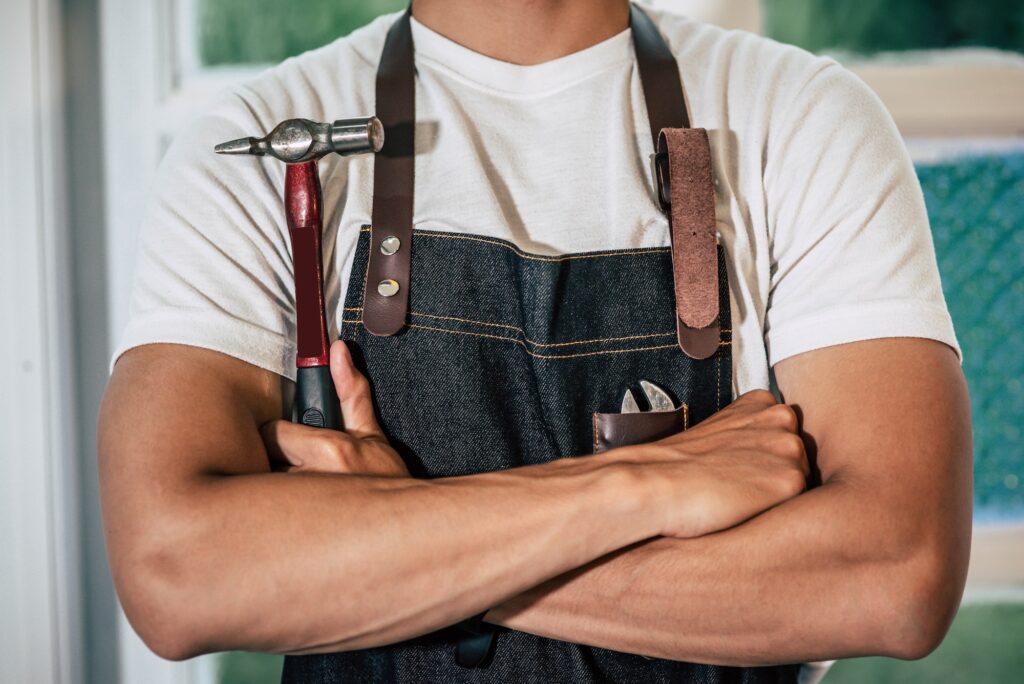 Handyman with hammer